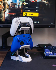 Dual Controller Headphone Stand Gaming Desk Holder PS5 Xbox Organizer Display Ra