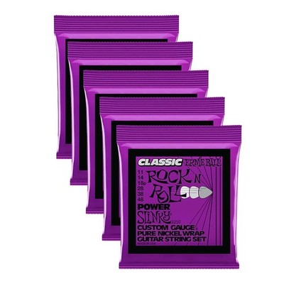Ernie Ball Power Slinky Classic Rock N Roll Electric Strings, 11-48 Gauge, 5PK