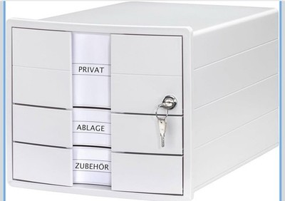 Han Impuls 2.0 Schubladenbox abschließbar 3 geschlossene Schubladen für DIN A4/C4 inkl. Labor