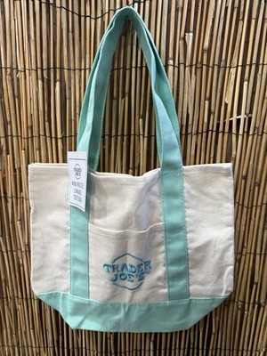 Trader Joe s Mini Blue Purple Canvas Tote Bag Limited Easter Edition 2026