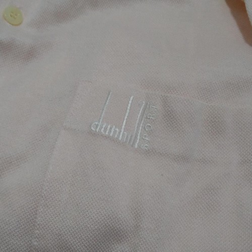Authentisches Dunhill/ALFREDUNHILL - hellrosa grau weiß Herren Poloshirt - Bild 6 von 6