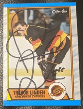 1989-90 #89 Trevor Linden Rookie OPC Hockey Card - Signed . rookie card picture