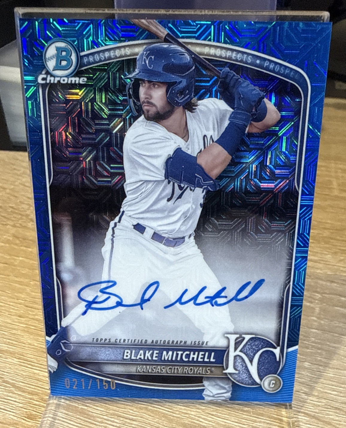 2025 Bowman Chrome Prospect Auto Blake Mitchell Blue Mojo Refractor #d /150