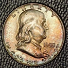 1955 Franklin Half Dollar, Very Choice BU, Nearly FBL, Pretty Toning