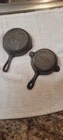 LOT: Vintage Griswold #0 Cast Iron Pan 562 AND Wagner 0 Cast Iron Dbl. Spouts