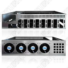 Mining Rig Frame 8 GPU Miner Case w/ 4 Fans and 4GB DDR3 Mining Motherboard