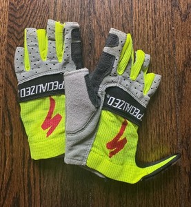 VINTAGE Specialized Hi-Viz Yellow Fingerless Cycling Gloves Size XS