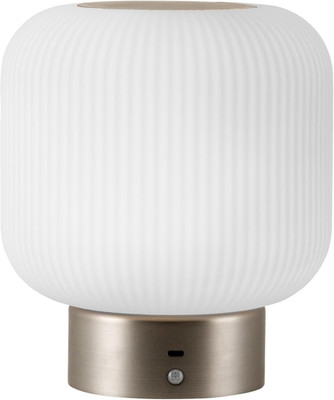 Aisilan Touch Control Opal Glass Lantern Table Lamp - Dimmable & Rechargeable