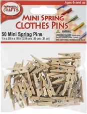 Pepperell Crafts Mini Spring Pins 50/Pkg-1"X0.375"X0.125"