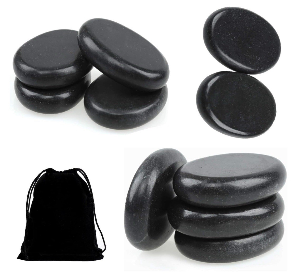 10 Stück Hot Stone Massage Set, Basalt Massagesteine Wellness Spa Klein