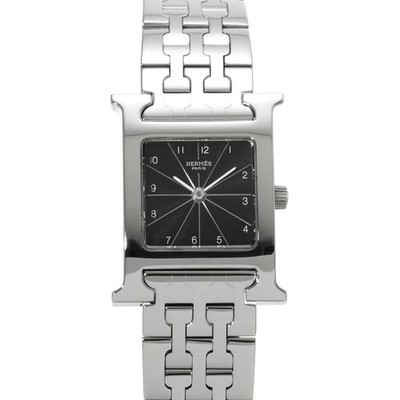 Hermes watch HH1.210 black ladies used Wrist Watch Quartz Black Dial