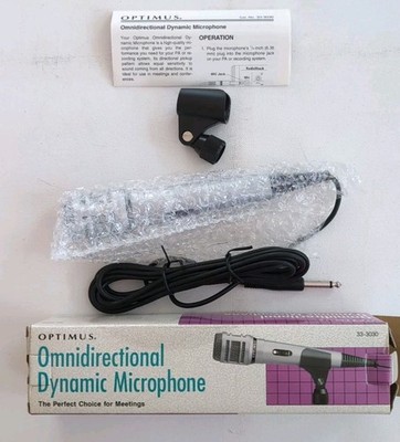 RadioShack Optimus 33-3030 Omnidirectional Dynamic Cable Microphone Open Box Vtg