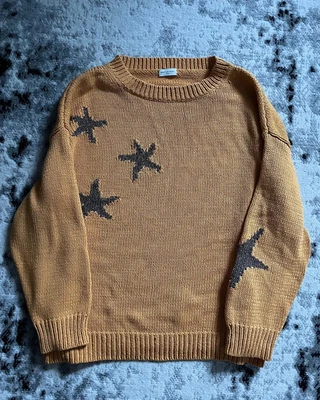 SS2020 Dries Van Noten Orange Star Galaxy Sweater (M) - Photo 1/4