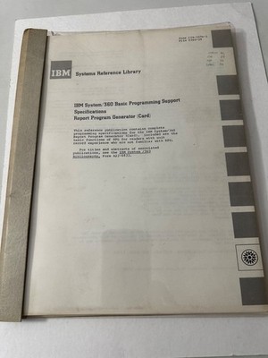 IBM SYSTEMS REFERENCE LIBRARY Orig 360 Basic Prog Supp Specs USER S  GUIDE- 1966