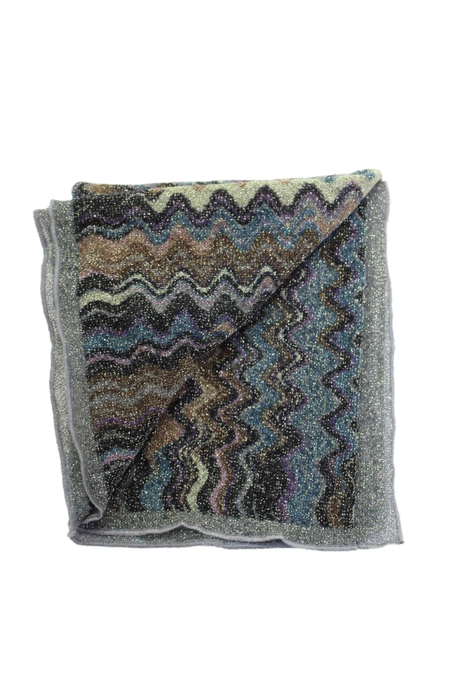 Missoni Mujer Mezcla Lana Metálica Abstracto Multicolor Talla 76x12" Foto 3 de 4