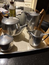 Vintage Picquot Ware 4 Piece Tea and Coffee Set With Tray Made In England