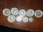 Washington Quarters Lot Of 9.  90% Silver 25C  CIRCULATED 1936, 37, 39, 44, 45..