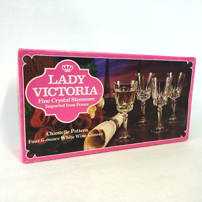 Lady Victoria Fine Crystal Stemware Tumbler Champagne Wine Cordial Glass France
