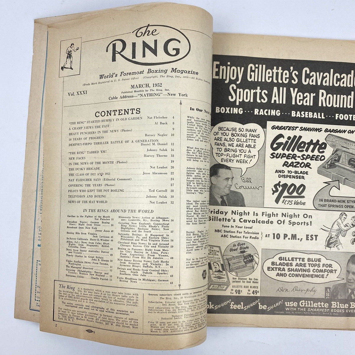 1952 Jack Dempsey The Ring Boxing Magazine 30th Anniversary Cover
