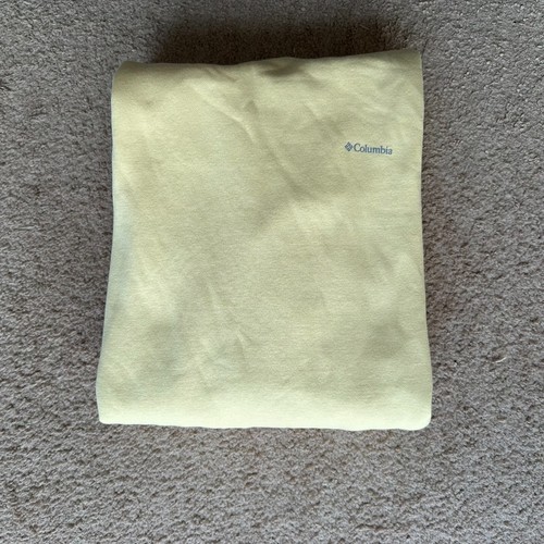 Columbia Sweatshirt Womens Medium Long Yellow Pullover Hoodie Pockets - Picture 11 of 11