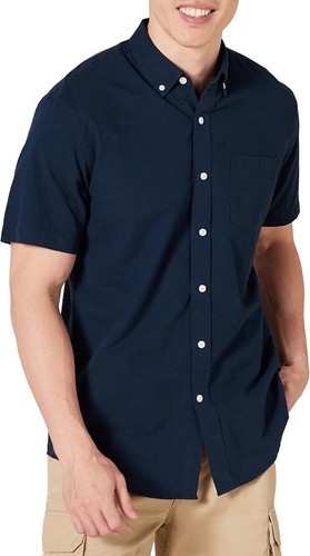 Camisa Oxford Amazon Essentials Para Hombre Ajuste Regular Manga Corta Bolsillo XS - Imagen 2 de 5