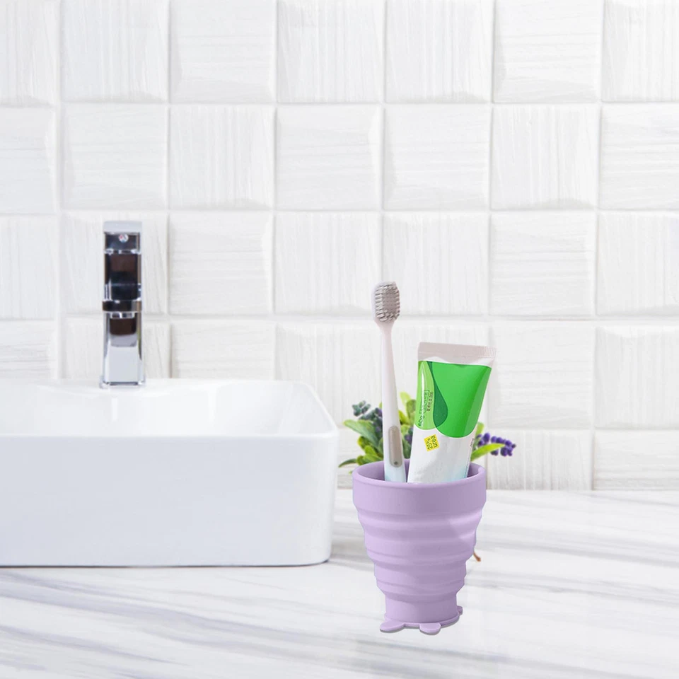 Taza Plegable Portátil Silicona Telescópica para Beber Plegable Viaje Camping Foto 3 de 4