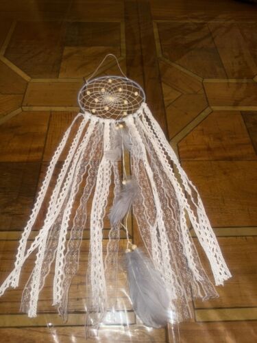 Traumfänger Handarbeit gestrickt indisch Dreamcatcher Zuhause Schlafzimmer hängend UK - Bild 2 von 3