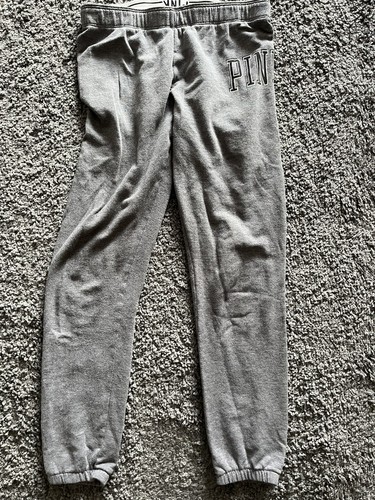 Pink Victoria's Secret Women’s Small Gray Logo Leggings Yoga Pants