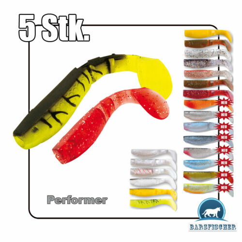 Gummifische Hecht und Zander mit Twisterschwanz 6 Stück 12cm 6g | Mit