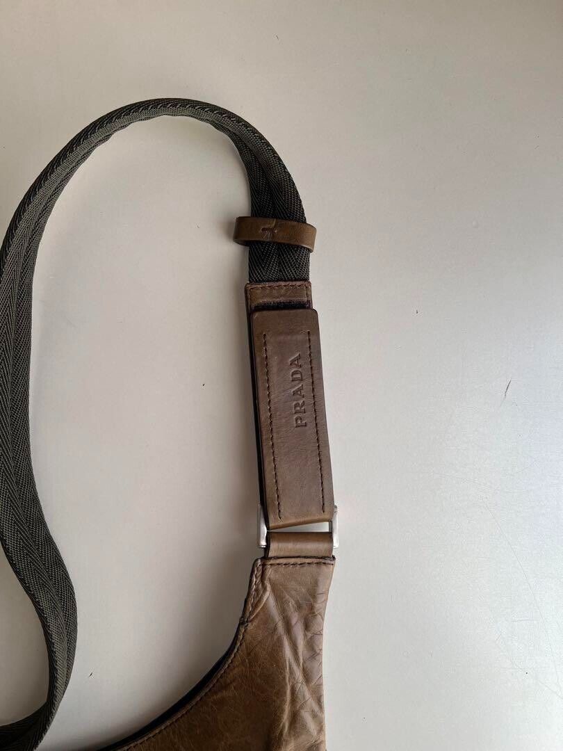 PRADA hand bag leather vintage archive FW1999 logo brown PRADA hand bag leather vintage archive FW1999 logo brown