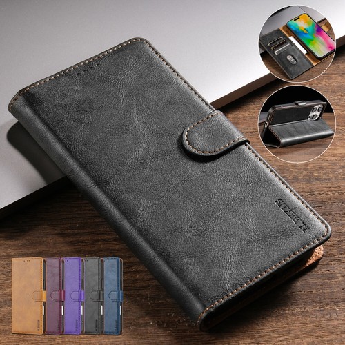 For iPhone 16 15 14 13 12 Pro Max Magnetic Leather Wallet Card Flip Case Cover - Picture 13 of 64