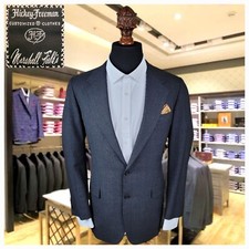 HICKEY FREEMAN Mens Blazer 42L Gray Glen Plaid Check Wool Sport Suit Coat USA