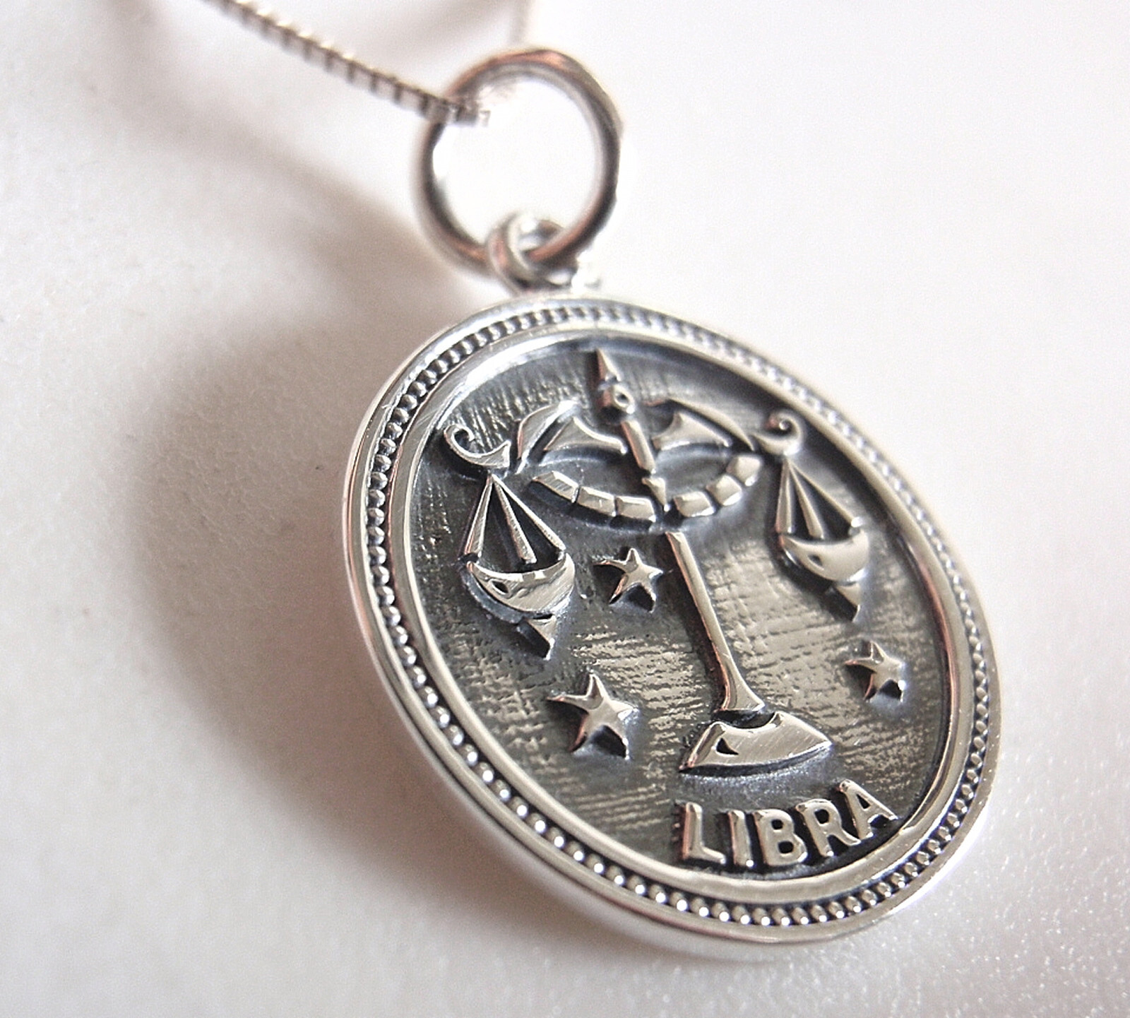 Libra Zodiac Sign of the Scale 925 Sterling Silver Pendant Astrology | eBay