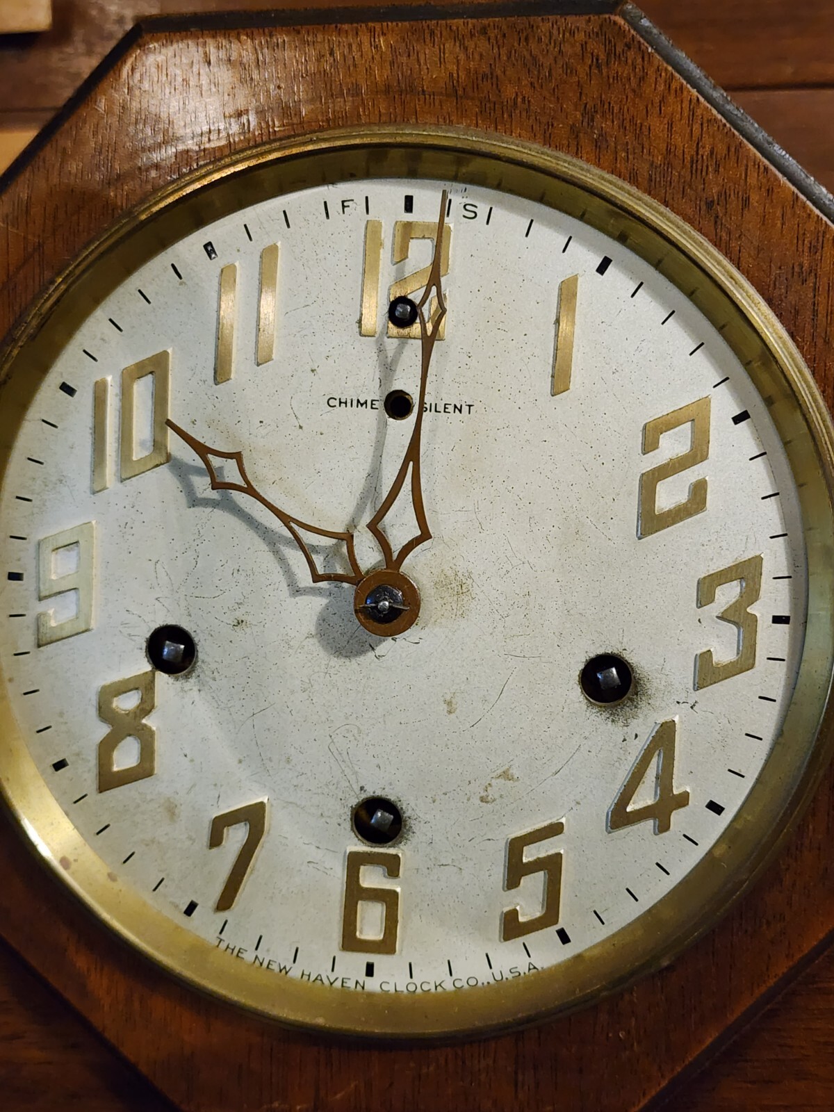 Working Antique New Haven Westminster Chime Wooden Mantel Pendulum