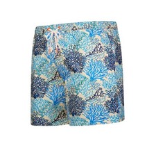 SWIMS Men's Onda Coral Print Pull on Swim Shorts in Sapphire