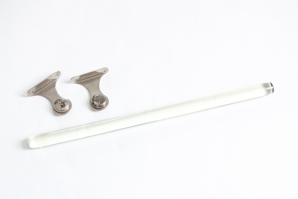 antique glass towel bar rod holder nickel vtg deco victorian kitchen