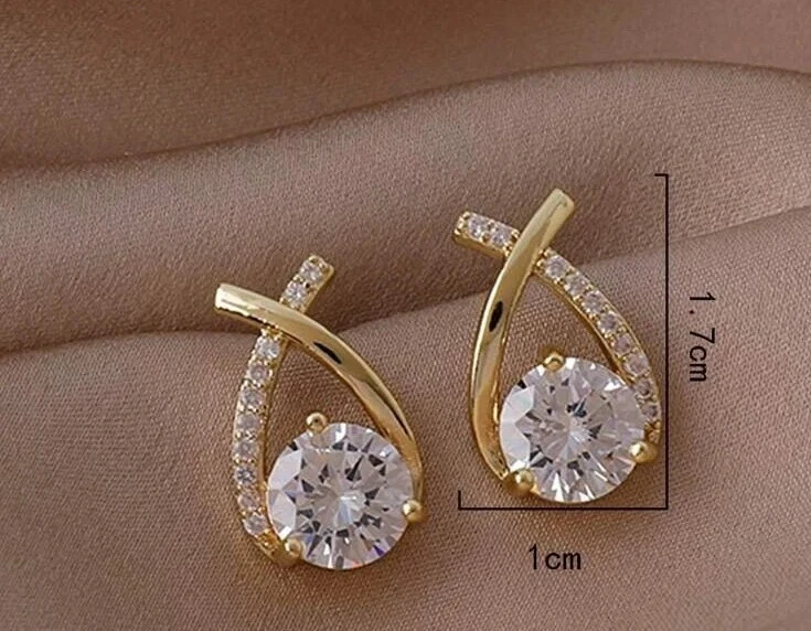 Gold plated cheap diamond earrings