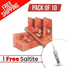 Himalayan Salt Bricks 8x4x2 Pack of 10 with 1 Free Salt Glue For Spa, Sauna Wall