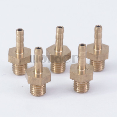 5pcs Hose Barb I/D 2.5mm x M5 Male Brass Coupler Splicer Pipe Fitting Connectors