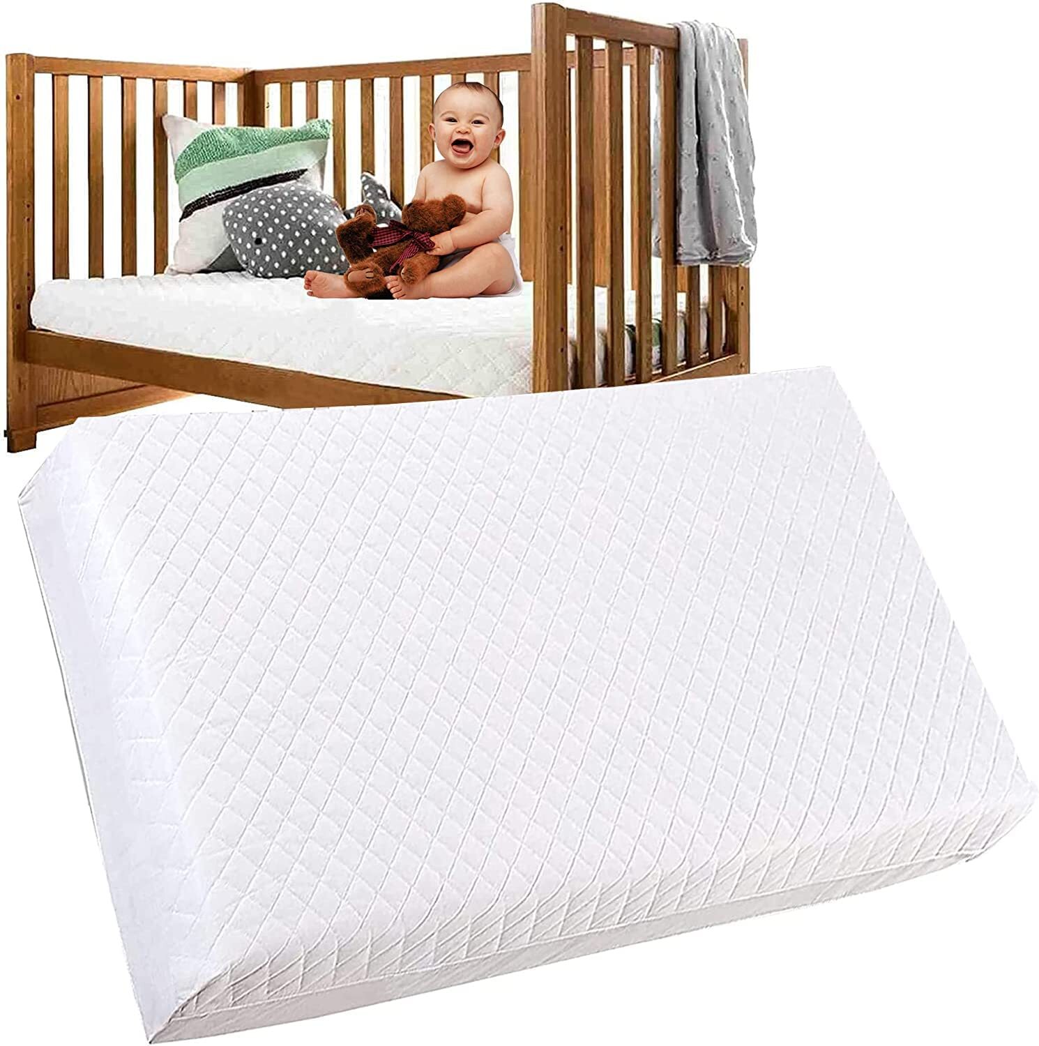 Baby Cot Bed Mattress With Breathable Quilted Zip Cover For IKEA Toddler Bed eBay