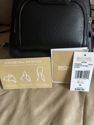 Michael Kors Jaycee mini XS Black Signature PVC Zip Pocket 