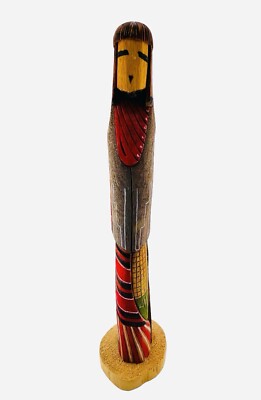 Signierte Navajo gelbe Mais Kachina Puppe 14 Zoll groß Top Zustand Vintage