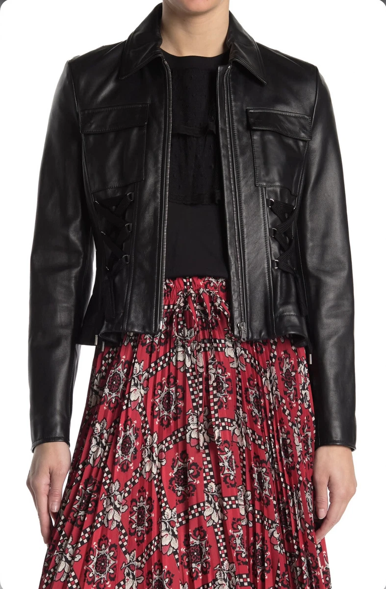 Red Valentino Laced Leather Jacket Size 40