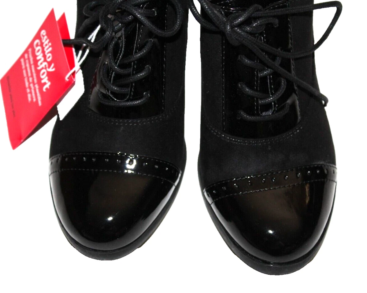 Dexflex Comfort Women s Kara Black Mary Jane Lace Up Oxford Block