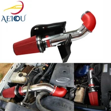 4" Cold Air Intake System+Heat Shield for 99-06 GMC/Chevy V8 4.8L/5.3L/6.0L RED 