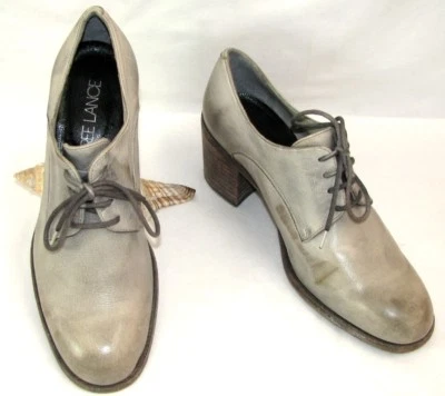 FREE LANCE - Oxfordschuhe mit Absätze Leder Grau Creme Nuanciert 37 - Top - Bild 1 von 4