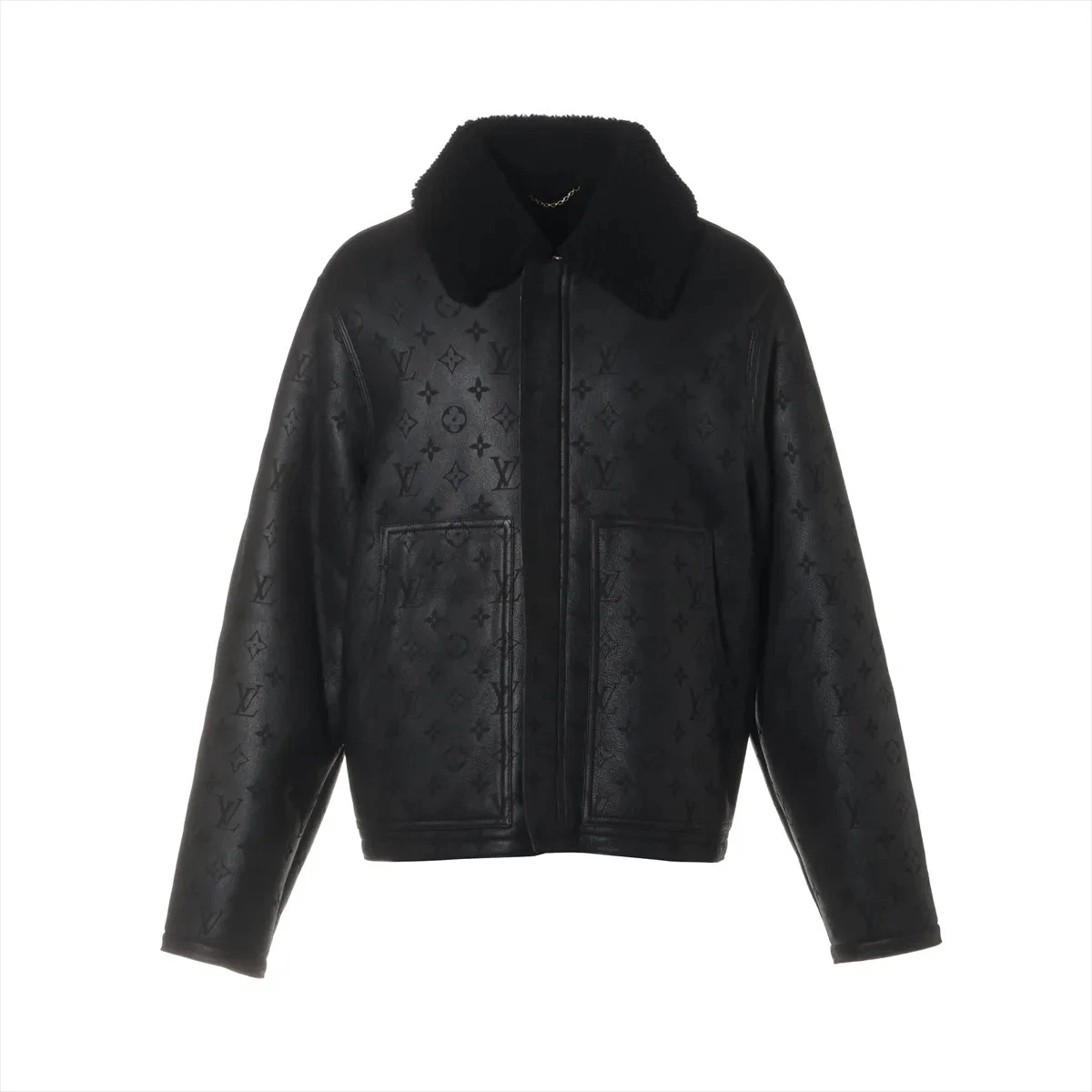 LOUIS VUITTON ブラック レザージャケット 40（M~L) Louis Vuitton Leather Outer Shell Black Coats, Jackets & Vests for