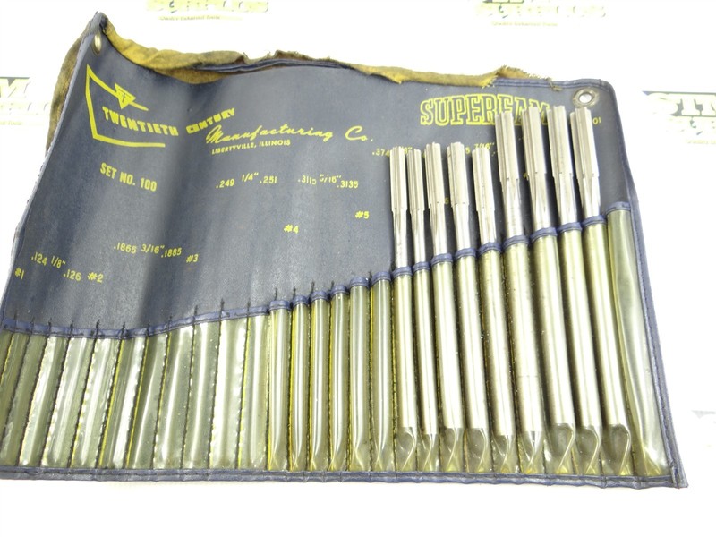 LOT OF 9 ASSORTED HSS CHUCKING REAMERS .3735" TO .4990" DIA + HOLDER