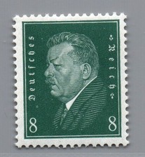 Deutsches Reich Michel Nummer 412 Z gr&uuml;nliche Gummierung postfrisch gepr&uuml;ft