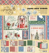 Graphic 45 DECK THE HALLS 8x8 Collection Pack Kit Scrapbook 24/pk Christmas